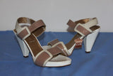 Escarpins STRABOSKI  Cuir beige et marron à talons T 37 TBE