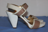 Escarpins STRABOSKI  Cuir beige et marron à talons T 37 TBE