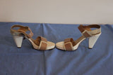 Escarpins STRABOSKI  Cuir beige et marron à talons T 37 TBE