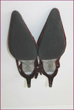 PARALLELE Escarpins Cuir Velours Campari Bijoux T 5.5  / T 38.5 TBE