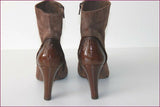 ROSEMETAL Bottines Boots Daim et Cuir Verni Marron T 36 TBE