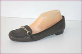 JONES NEW YORK Escarpins Mocassins Tout Cuir Marron Foncé T 37.5 BE