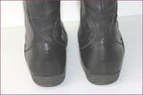 BOCAGE Bottes Cuir noir et Gris à Talons Plats T 40 TBE
