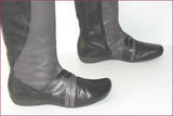 BOCAGE Bottes Cuir noir et Gris à Talons Plats T 40 TBE