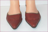 EMPORIO ARMANI Mules Tout Cuir Rouge Très Foncé T 35 TBE