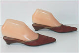 EMPORIO ARMANI Mules Tout Cuir Rouge Très Foncé T 35 TBE