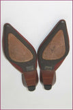 EMPORIO ARMANI Mules Tout Cuir Rouge Très Foncé T 35 TBE