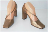 SERGIO ROSSI Escarpins Tout Cuir Bronze T 36.5 IT / T 37.5 BE