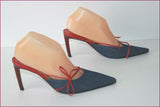 RODOLPHE MENUDIER Escarpins Pointus Cuir et Jean Talons fins T 38 TBE