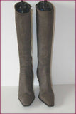 MODA DI FAUSTO Bottes Tout Cuir Gris Hauts Talons T 36 TBE