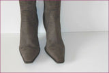 MODA DI FAUSTO Bottes Tout Cuir Gris Hauts Talons T 36 TBE