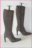 MODA DI FAUSTO Bottes Tout Cuir Gris Hauts Talons T 36 TBE