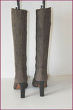MODA DI FAUSTO Bottes Tout Cuir Gris Hauts Talons T 36 TBE