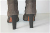 MODA DI FAUSTO Bottes Tout Cuir Gris Hauts Talons T 36 TBE