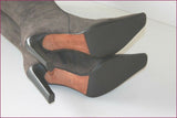 MODA DI FAUSTO Bottes Tout Cuir Gris Hauts Talons T 36 TBE