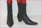 REQINS Bottines Pointues Cuir Noir T 38 TTBE