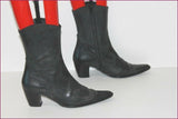 REQINS Bottines Pointues Cuir Noir T 38 TTBE