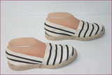 Espadrilles Tissu Lin Motif Marin Travail Artisanal T 36 ETAT NEUF