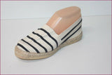 Espadrilles Tissu Lin Motif Marin Travail Artisanal T 36 ETAT NEUF