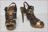 STUDIO Pour André Sandales Cuir Bronze Doré Marron T 35 TBE