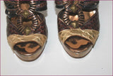 STUDIO Pour André Sandales Cuir Bronze Doré Marron T 35 TBE