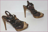 STUDIO Pour André Sandales Cuir Bronze Doré Marron T 35 TBE
