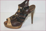 STUDIO Pour André Sandales Cuir Bronze Doré Marron T 35 TBE