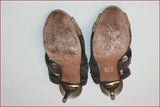 STUDIO Pour André Sandales Cuir Bronze Doré Marron T 35 TBE