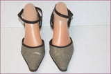 JB MARTIN Escarpins Pointus Toile Brillante et Cuir T 40 TBE