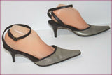 JB MARTIN Escarpins Pointus Toile Brillante et Cuir T 40 TBE