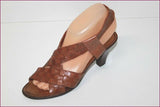 FRANCO MARTINI Escarpins Sandales Tout Cuir Tressé Marron T 37.5 TBE