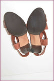 FRANCO MARTINI Escarpins Sandales Tout Cuir Tressé Marron T 37.5 TBE