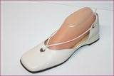 JB MARTIN Escarpins Cuir Blanc Cassé Bouts Semi Carrés T 4.5 / T 38.5 TBE