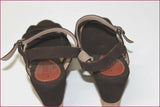 JB MARTIN Sandales Compensées Cuir Marron Foncé T 41 TTBE