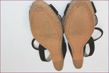 JB MARTIN Sandales Compensées Cuir Marron Foncé T 41 TTBE