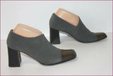 JB MARTIN Escarpins Toile Grise et Cuir Bronze T 4.5 / 38.5 TBE
