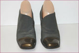 JB MARTIN Escarpins Toile Grise et Cuir Bronze T 4.5 / 38.5 TBE