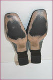 JB MARTIN Escarpins Toile Grise et Cuir Bronze T 4.5 / 38.5 TBE
