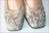 BALLERINE DE PROVENCE Escarpins Cuir et Voile  Ajouré Crème T 39 TBE