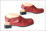 PIKOLINOS Escarpins Cuir Rouge Foncé Talons Elastiqués T 38 TBE