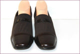 MUGNAI Escarpins Textile Stretch et Cuir Marron Souple T 39.5 ETAT NEUF