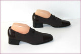 MUGNAI Escarpins Textile Stretch et Cuir Marron Souple T 39.5 ETAT NEUF