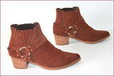 ERAM Bottines Boots Daim Marron Doublées Cuir T 39 TBE