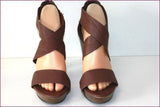 PIMKIE Sandales Cuir Marron Hauts Talons T 39 TBE