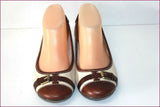 CLARKS Ballerines Cuir Ajouré  Bicolore Petits Talons T 4.5 UK / T 37.5 TTBE