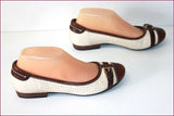 CLARKS Ballerines Cuir Ajouré  Bicolore Petits Talons T 4.5 UK / T 37.5 TTBE