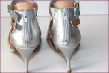 ETAM Sandales Simili Cuir Lanières Gris Argenté et Marron T 39 BE