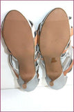 ETAM Sandales Simili Cuir Lanières Gris Argenté et Marron T 39 BE