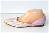 RENOUARD Escarpins Pointus Daim et Laine Rose Petits Talons T 37.5 TBE