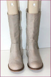HIP Mi Bottes Cuir Gris Très Clair Doublées Cuir T 40